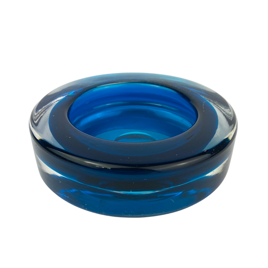 Murano Blue Sommerso Glass Ashtray #O772