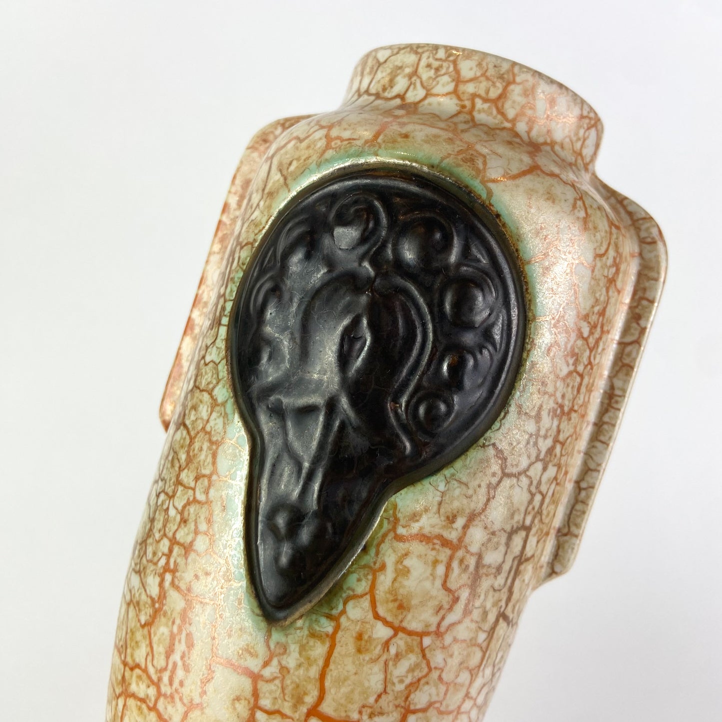 Antique Czech Art Deco Ceramic 'Alienware' Vases #O1329