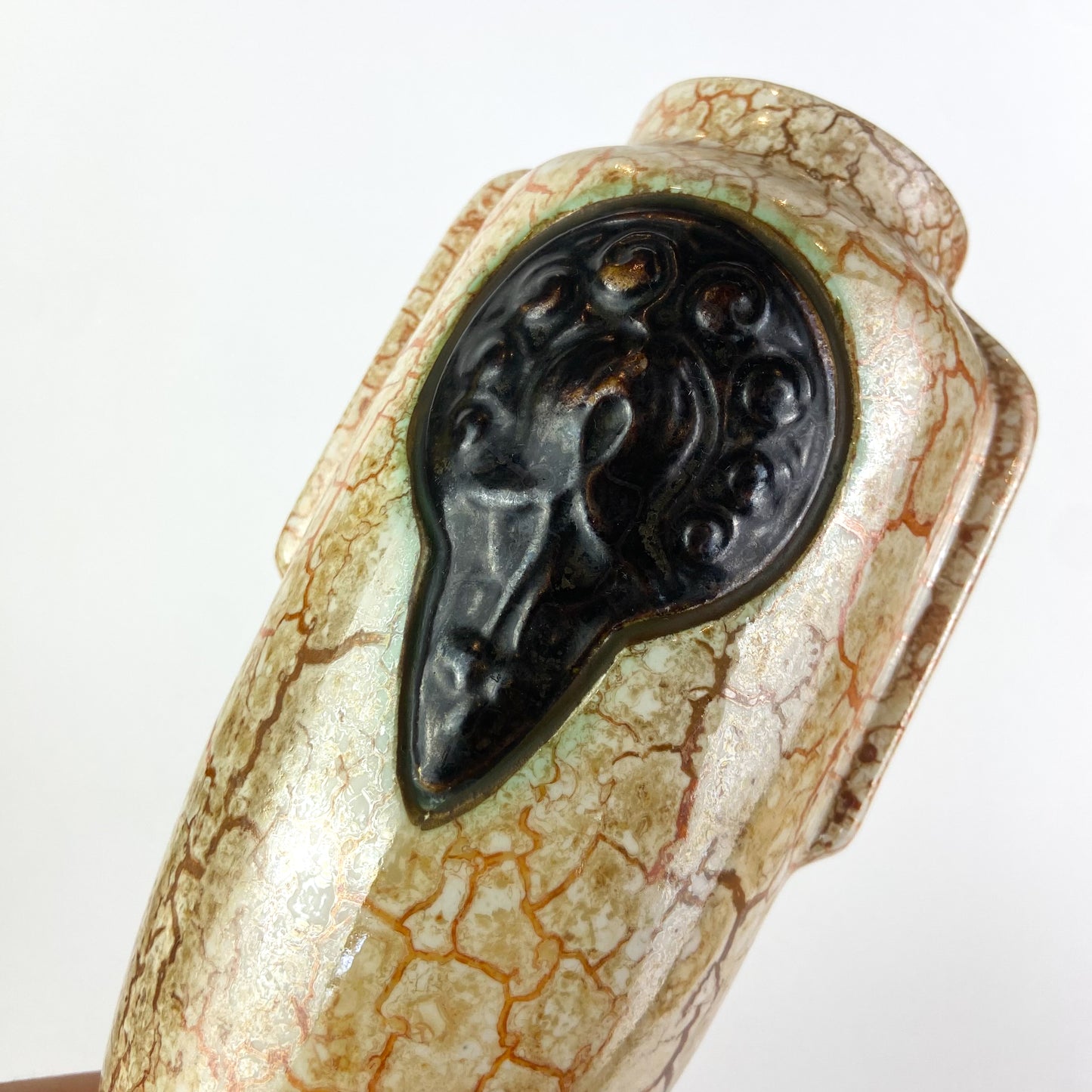 Antique Czech Art Deco Ceramic 'Alienware' Vases #O1329