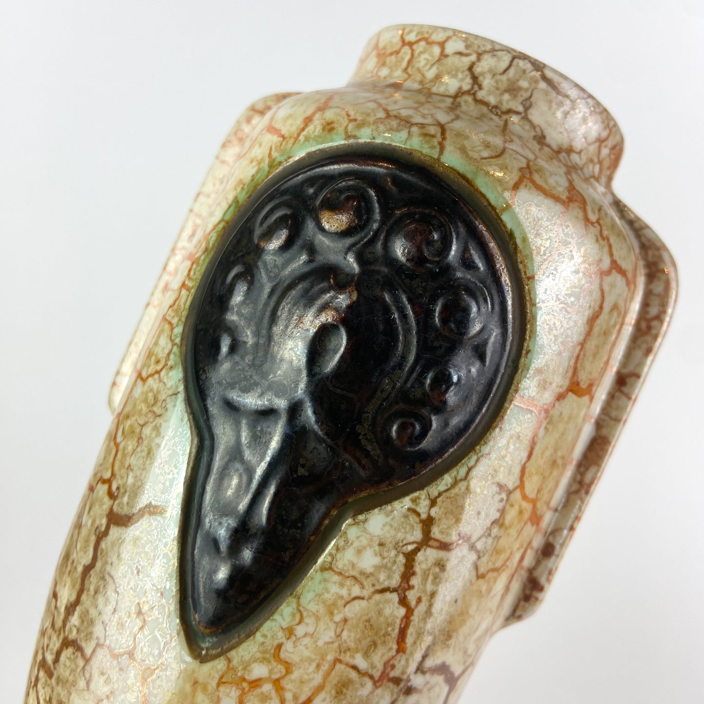 Antique Czech Art Deco Ceramic 'Alienware' Vases #O1329