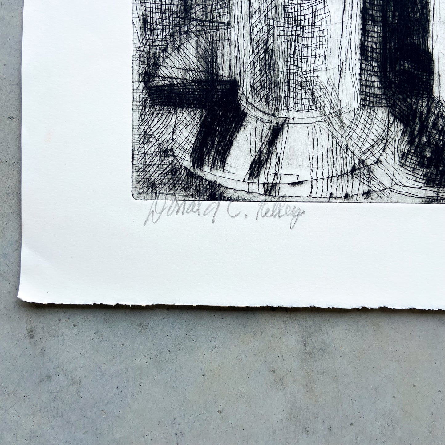 Coffee Cups (1990s) Etching by Donald Kelley #P1855C - 22" x 30"