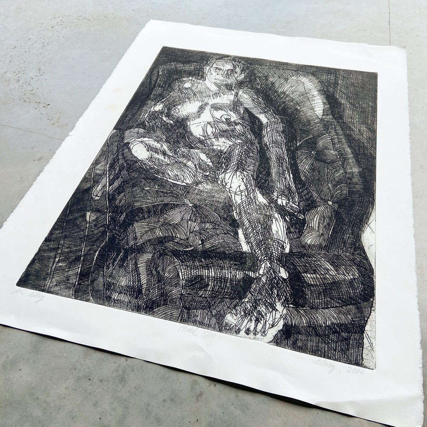 Model (2000) Etching by Donald Kelley #P1866 - 22" x 30"