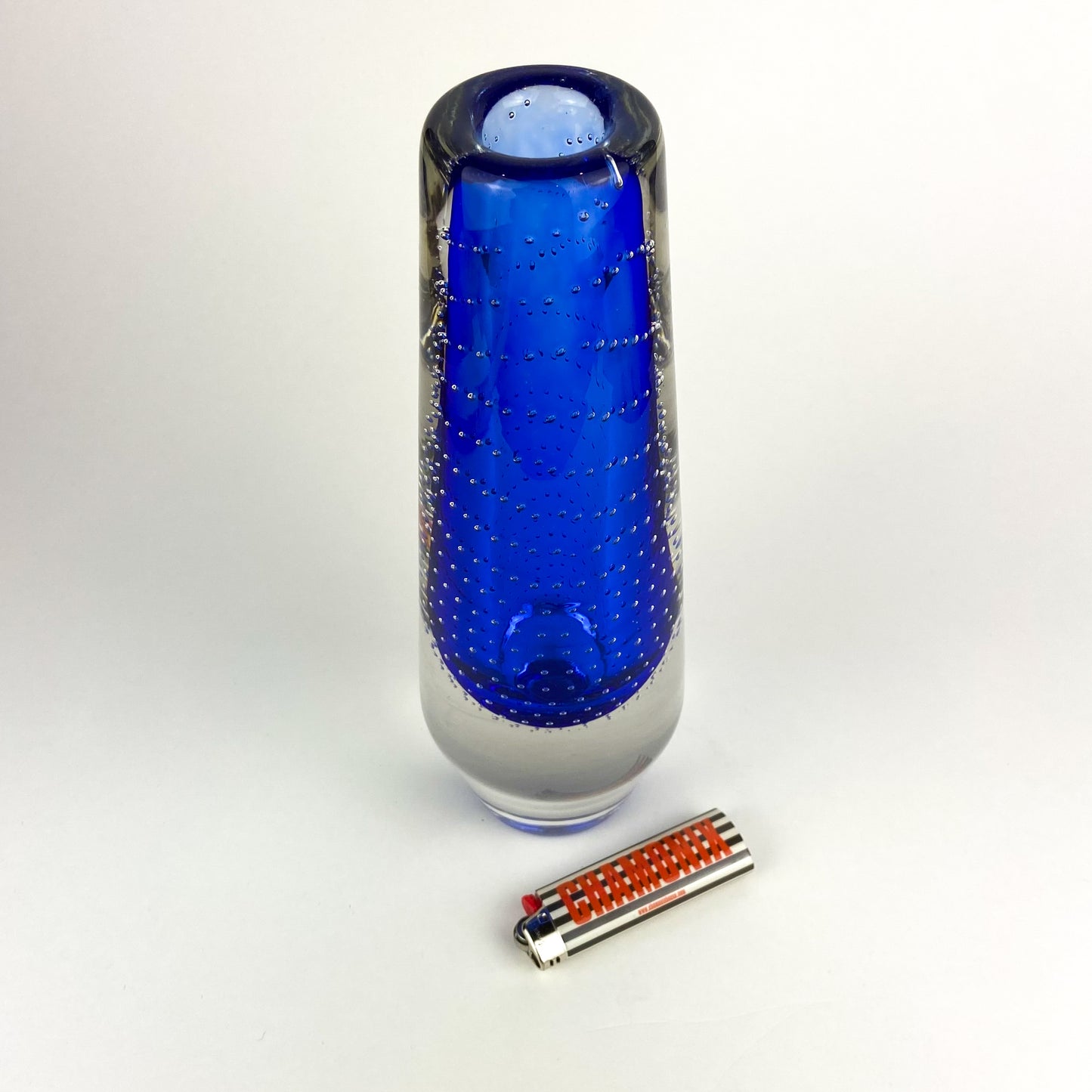 German Glashütte Theresienthal Sommerso Glass Vase #O1373