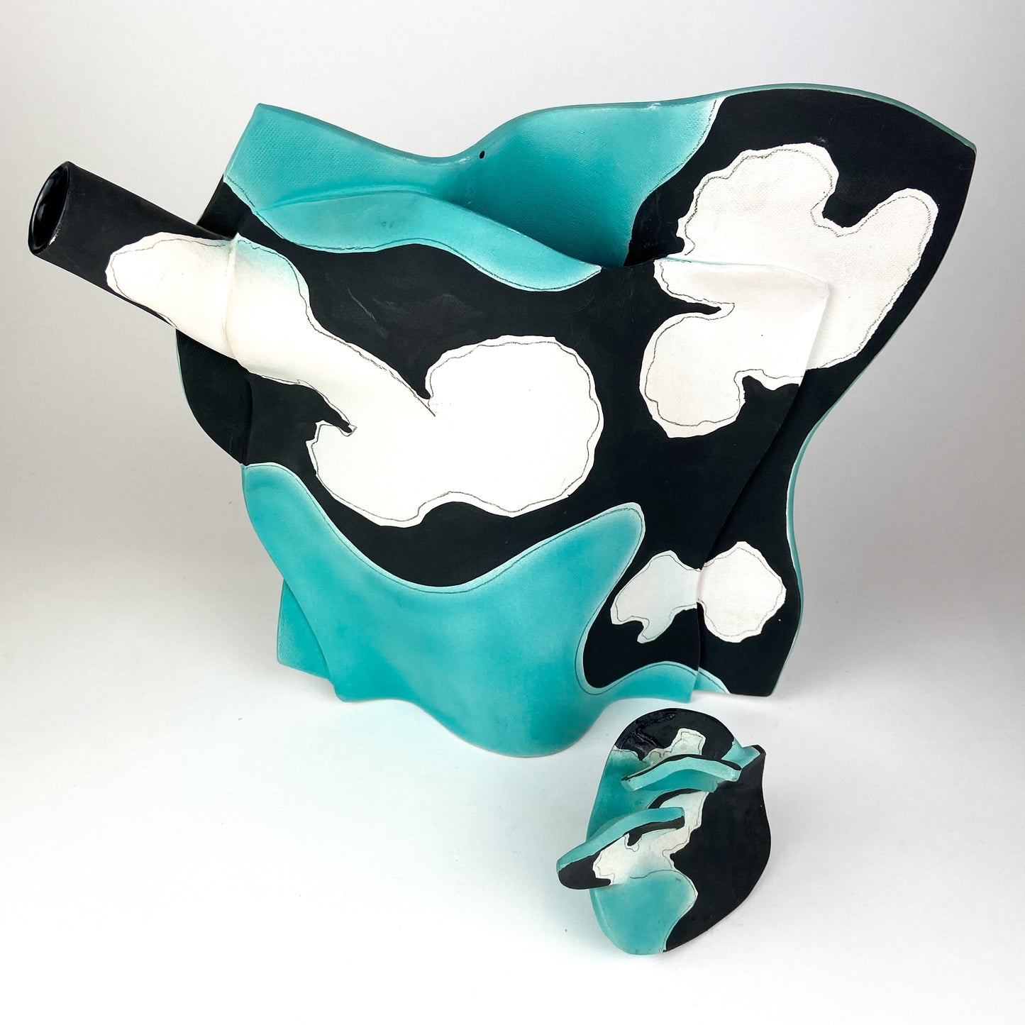 Vintage Post Modern Studio Pottery Teapot/Sculpture #O1359