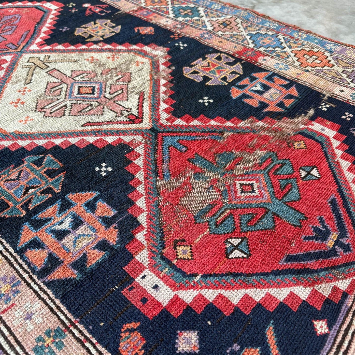 Antique Kazak Runner #R1334 - 3'9" x 8'4"