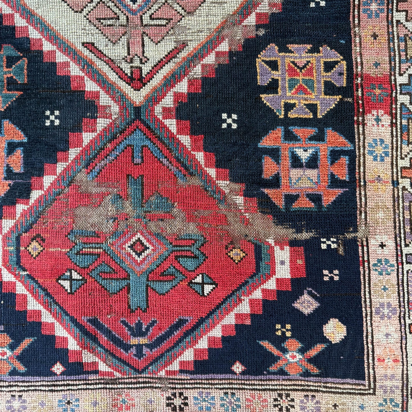 Antique Kazak Runner #R1334 - 3'9" x 8'4"