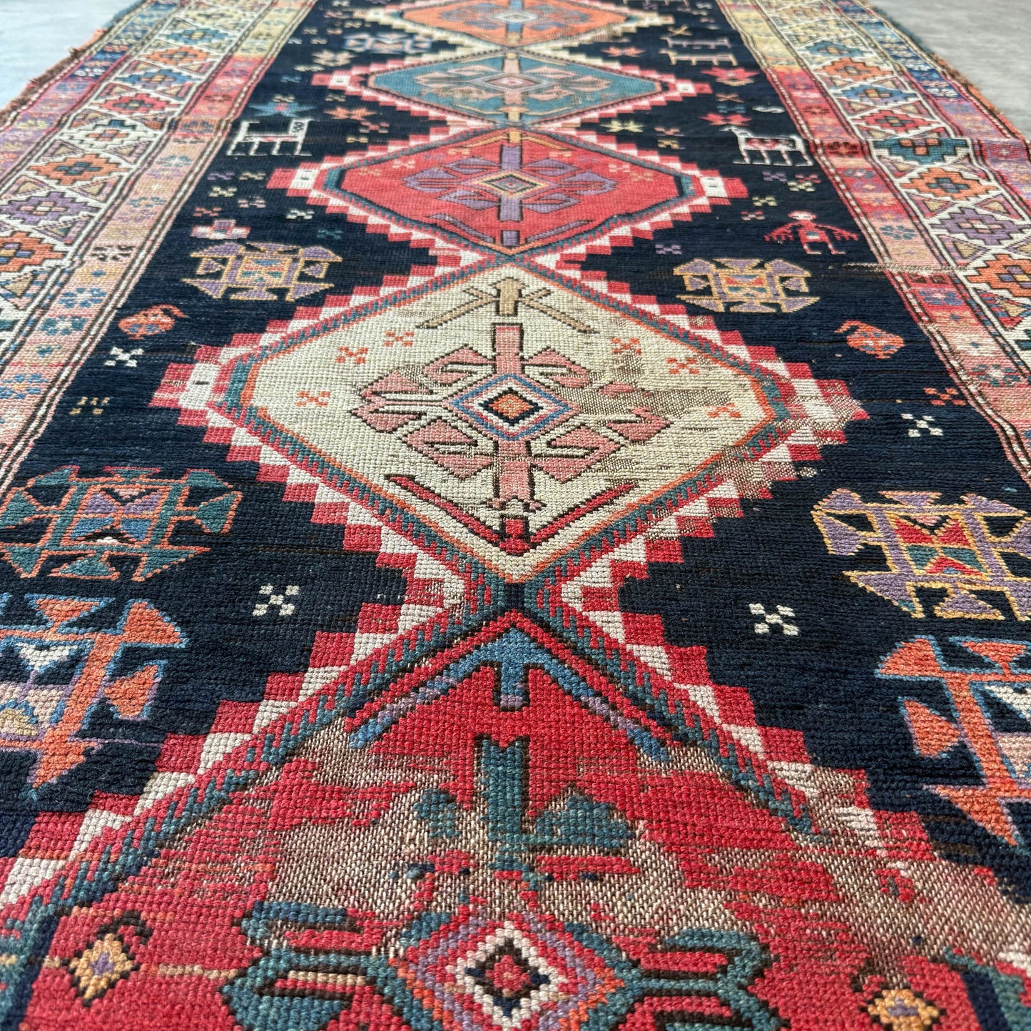 Antique Kazak Runner #R1334 - 3'9" x 8'4"