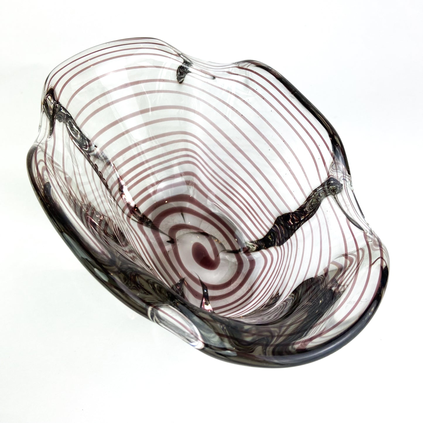 A.B. KALMAR Glasbruk Amethyst Glass Bowl #O712
