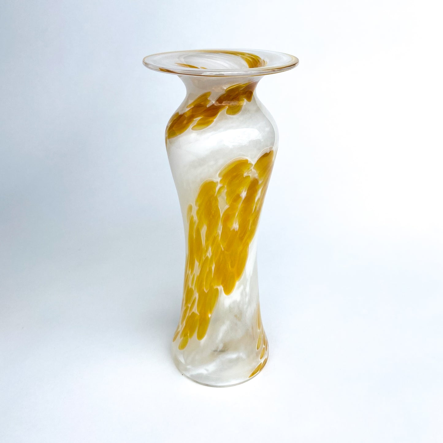 Gold + White Iridescent Studio Art Glass Vase by Eben Horton #O822