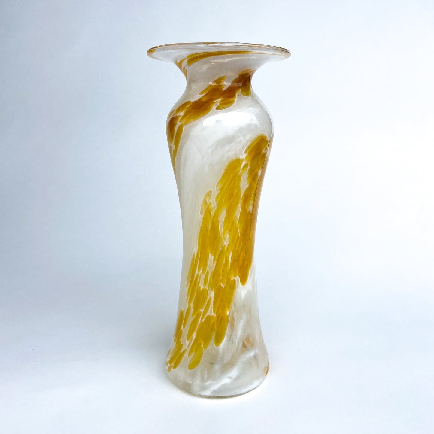 Gold + White Iridescent Studio Art Glass Vase by Eben Horton #O822