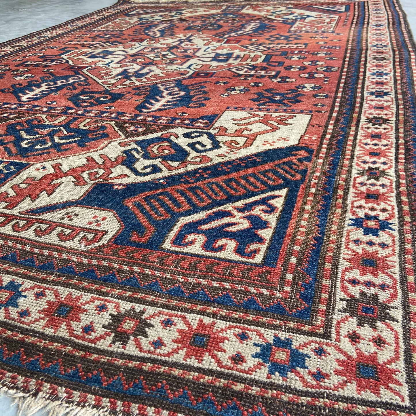 Antique Karabagh Accent Rug #R1235 - 4'8" x 7'3"