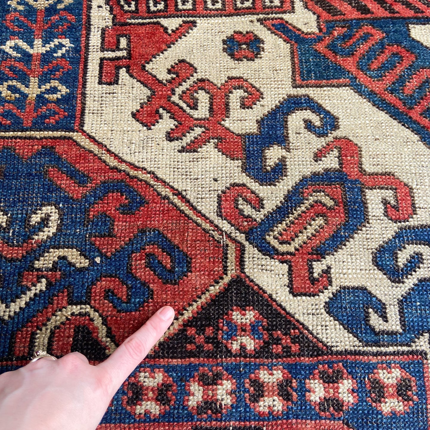 Antique Karabagh Accent Rug #R1235 - 4'8" x 7'3"