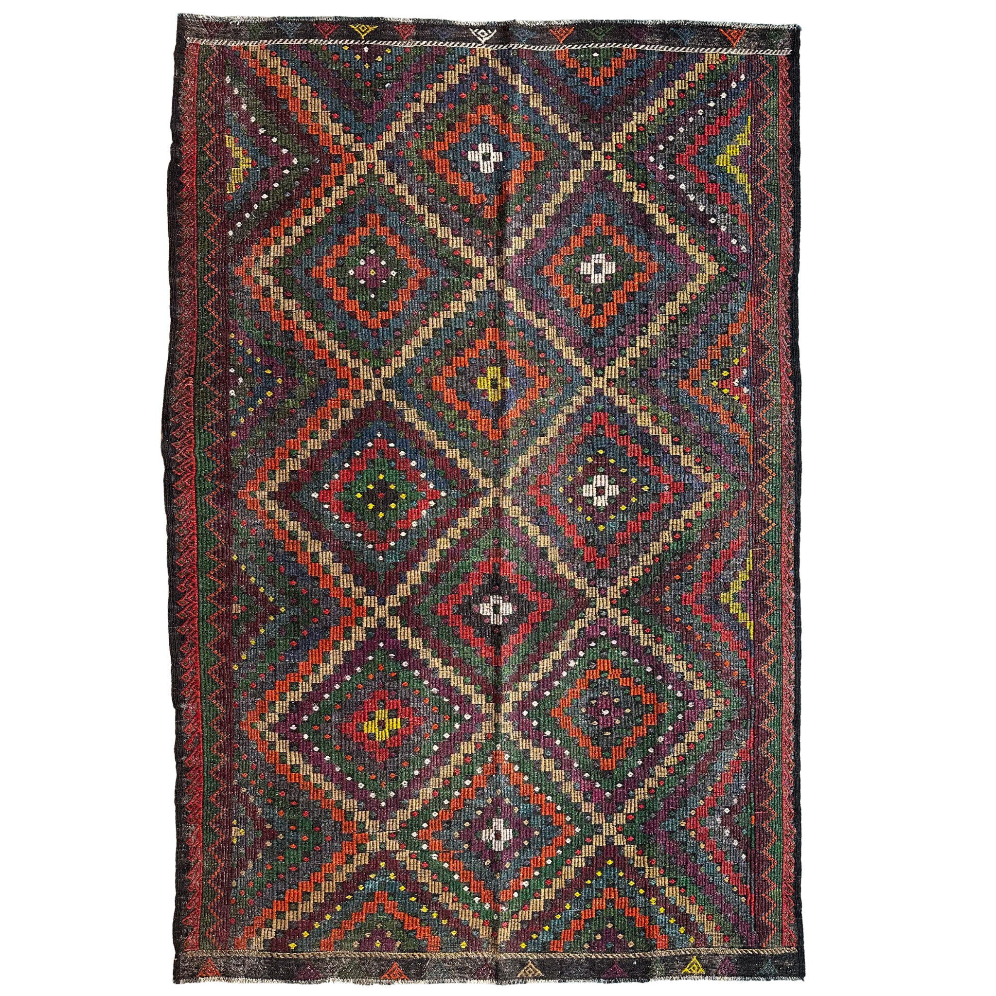 Vintage Turkish Kilim Area Rug #R1861 - 7'5
