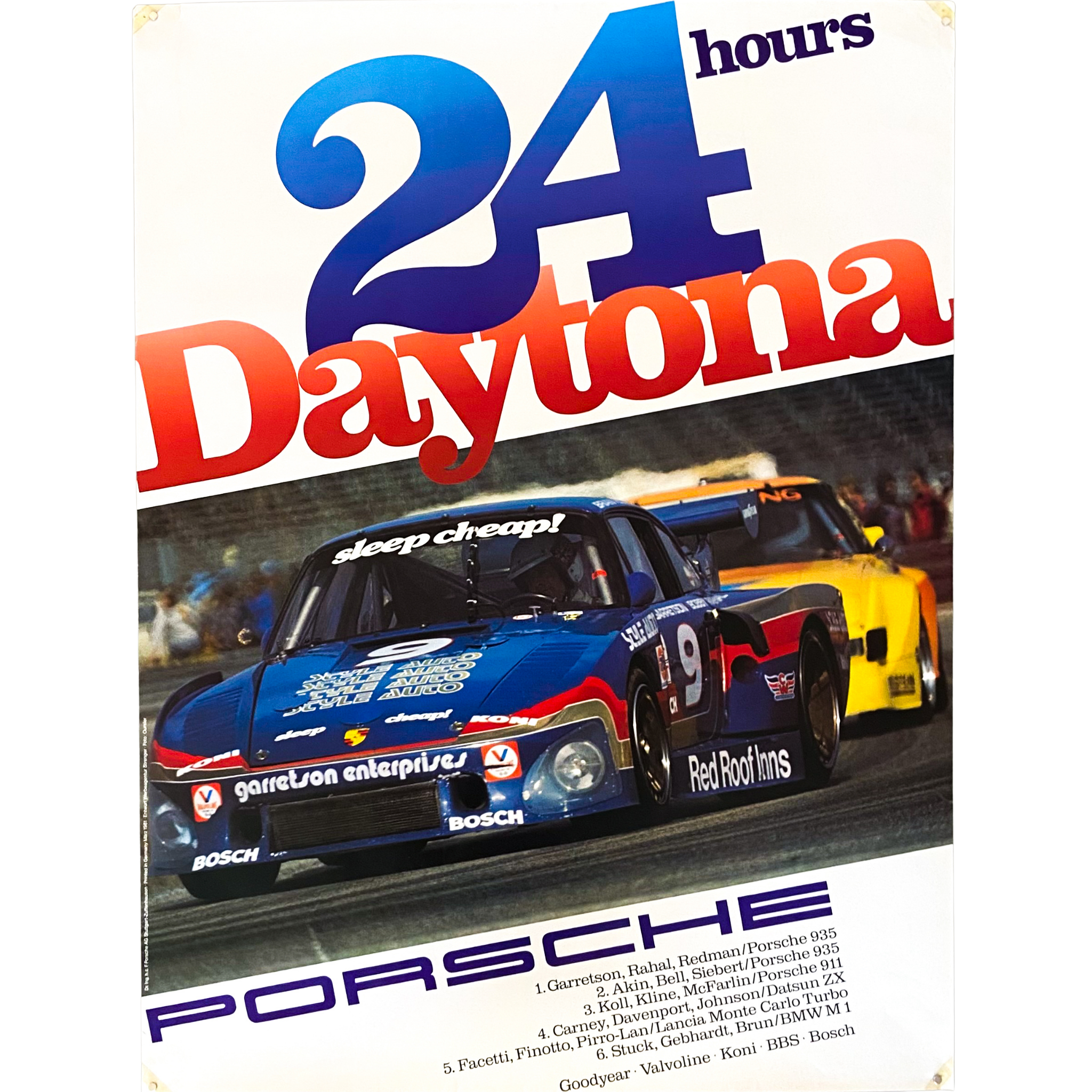1981 German Porsche 24 Hours Of Daytona Victory Poster #P2553 - 30