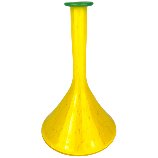 Signed Yellow + Green Studio Glass Beaker #O702