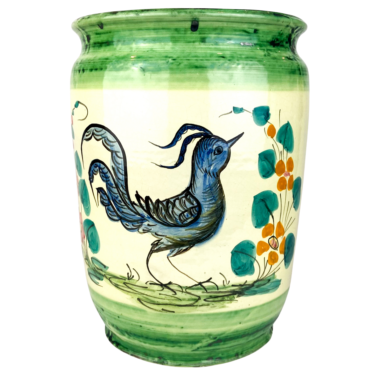 Vintage Italian Hand-Painted Ceramic Urn/Planter #O1345