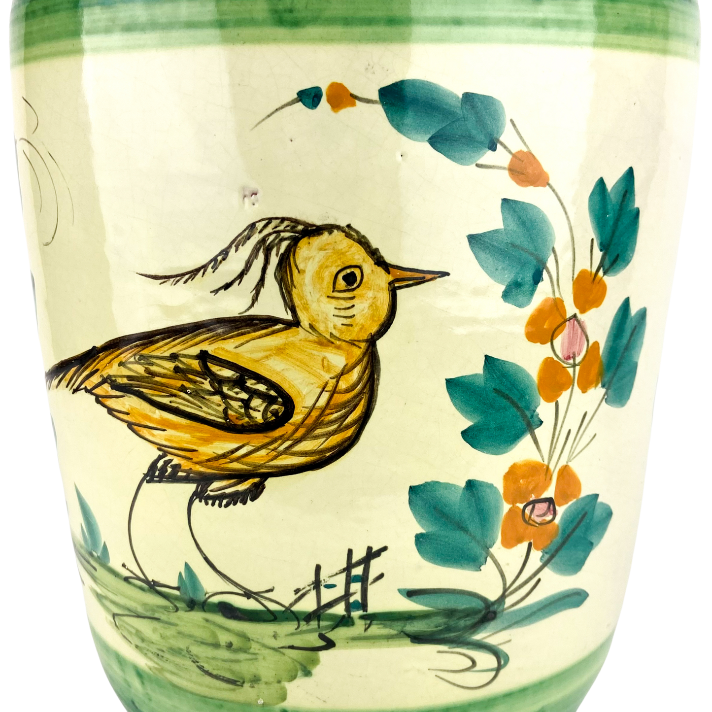 Vintage Italian Hand-Painted Ceramic Urn/Planter #O1345