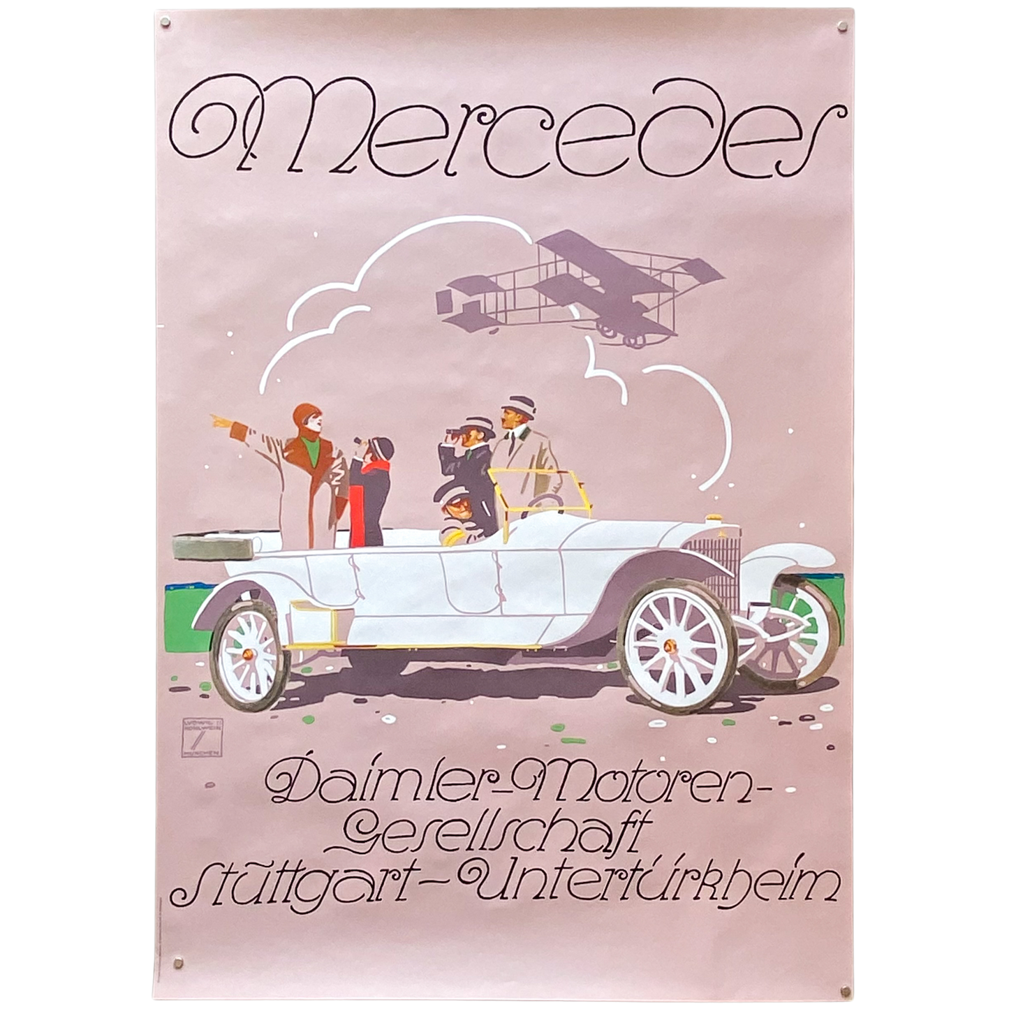 1980s German Mercedes Advertisement Poster #P1781 - 23"x 33"