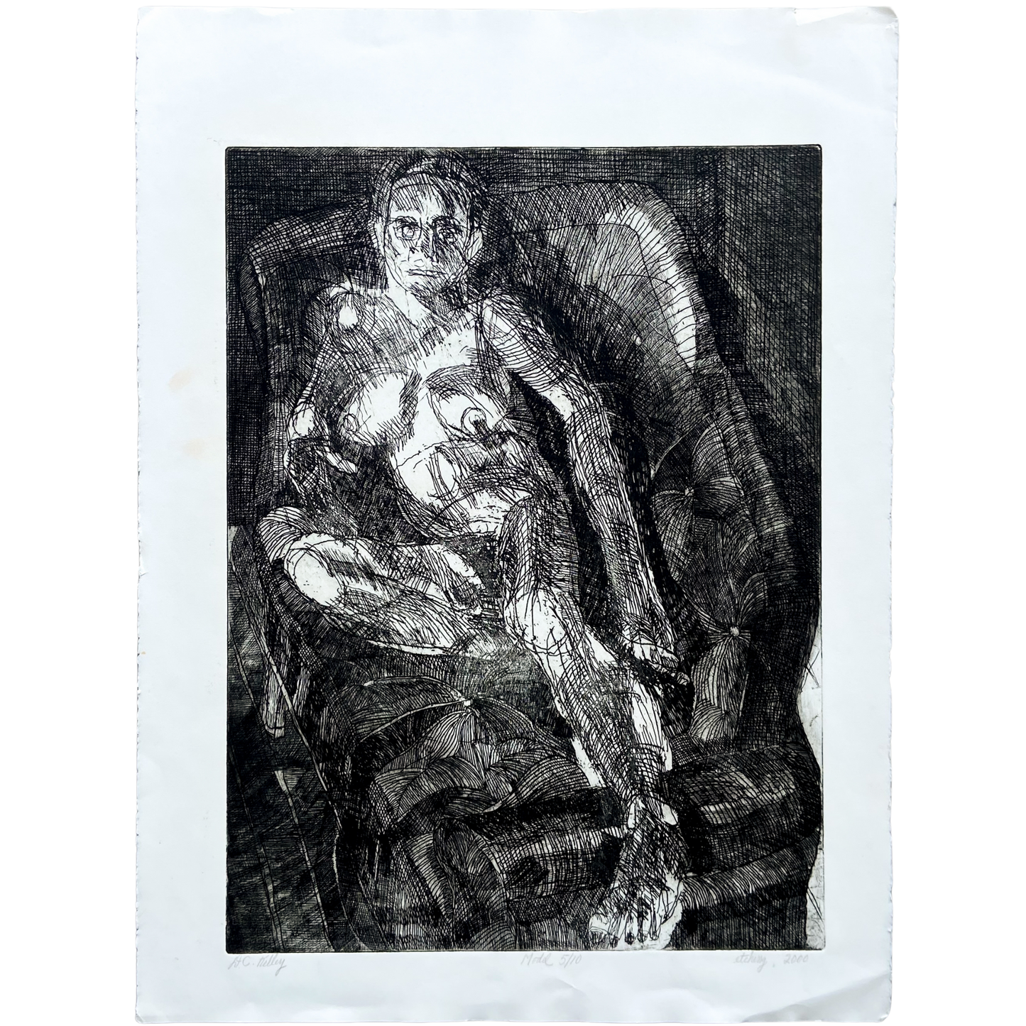 Model (2000) Etching by Donald Kelley #P1866 - 22" x 30"
