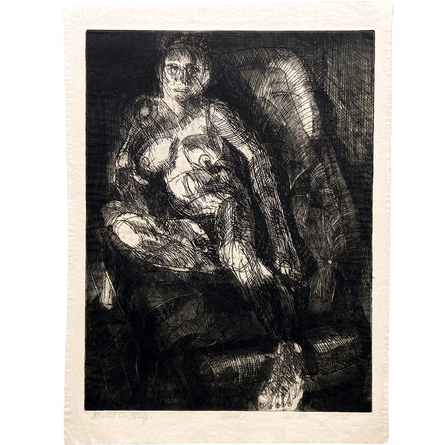 Model (2000) Etching by Donald Kelley #P1869 - 20" x 27"