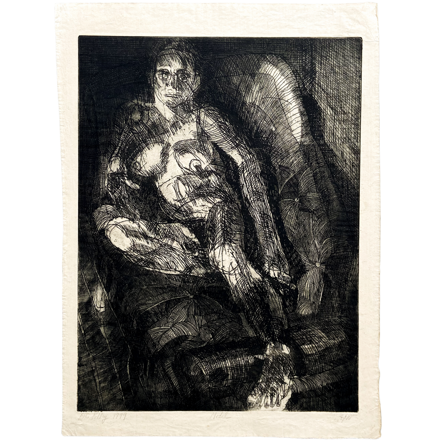 Model (1999) Etching by Donald Kelley #P1868 - 20" x 27"
