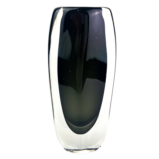 Orrefors Black Sommerso Glass Vase #O781