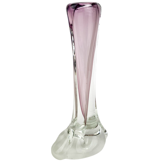 Mauve Art Nouveau Style Glass Vase #O803