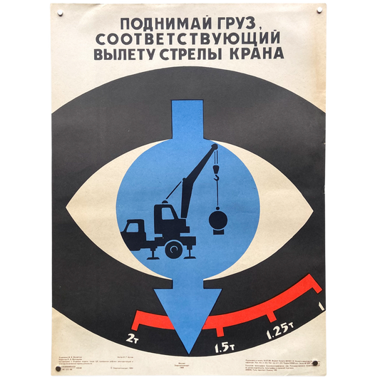 1986 Soviet Work Safety Poster #P1167 - 17" x 23"