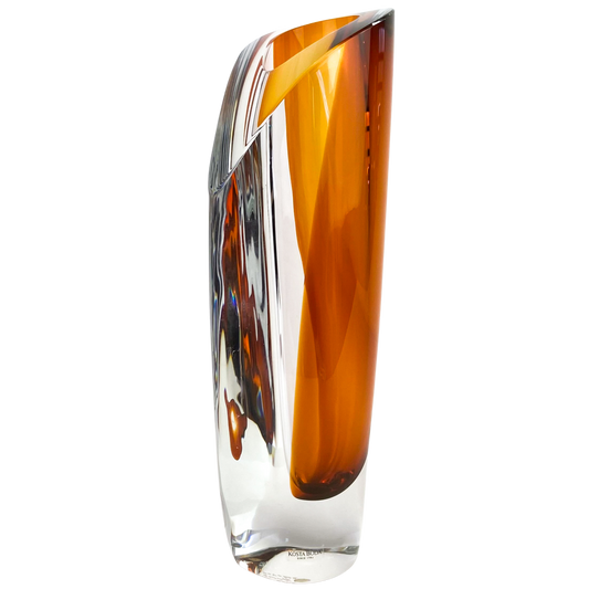 Large Swedish 'Saraband' Amber Glass Vase #O812