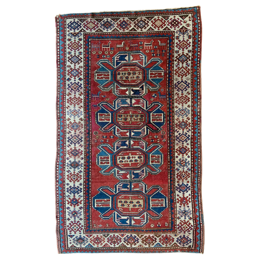 Antique Lenkhorn Kazak Area Rug #R765 - 5'3" x 8'9"