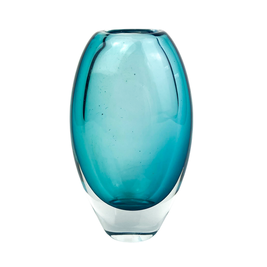 Small Swedish Aqua Glass Vase #O770