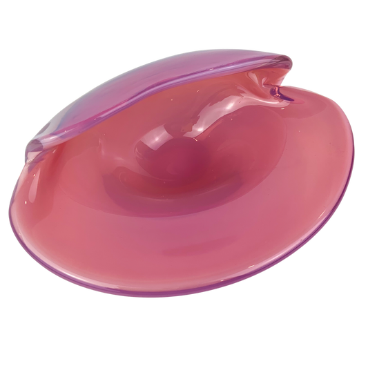 Murano Pink + Opalescent Glass Catchall/Ashtray #O835
