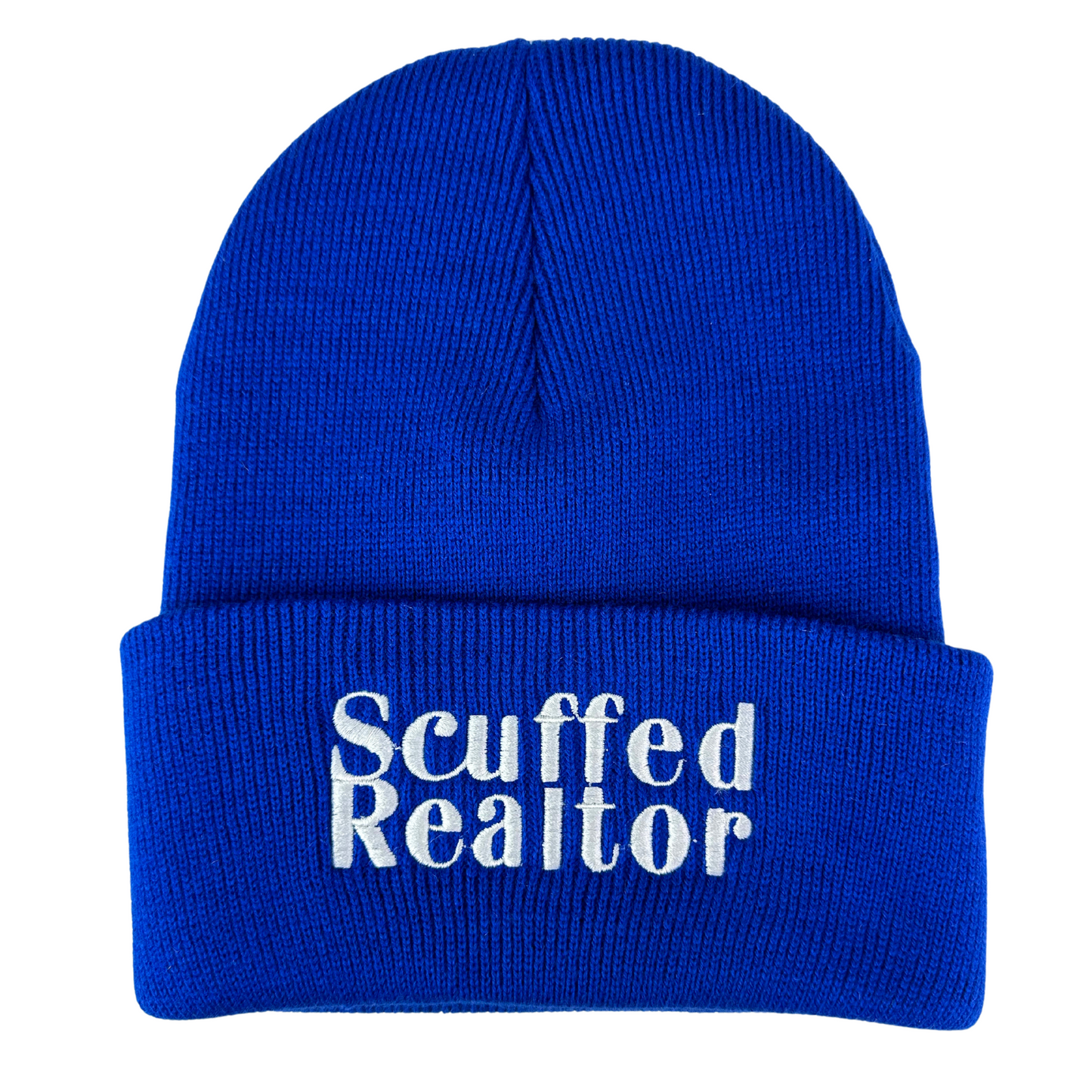 Scuffed Realtor Cobalt Blue Beanie