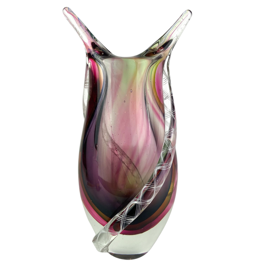 Rare Murano Iridescent Sommerso Glass Vase #O674