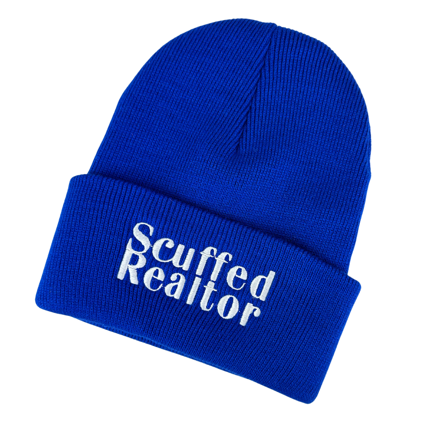 Scuffed Realtor Cobalt Blue Beanie