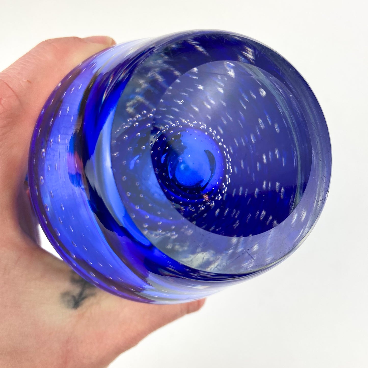 German Glashütte Theresienthal Sommerso Glass Vase #O1373
