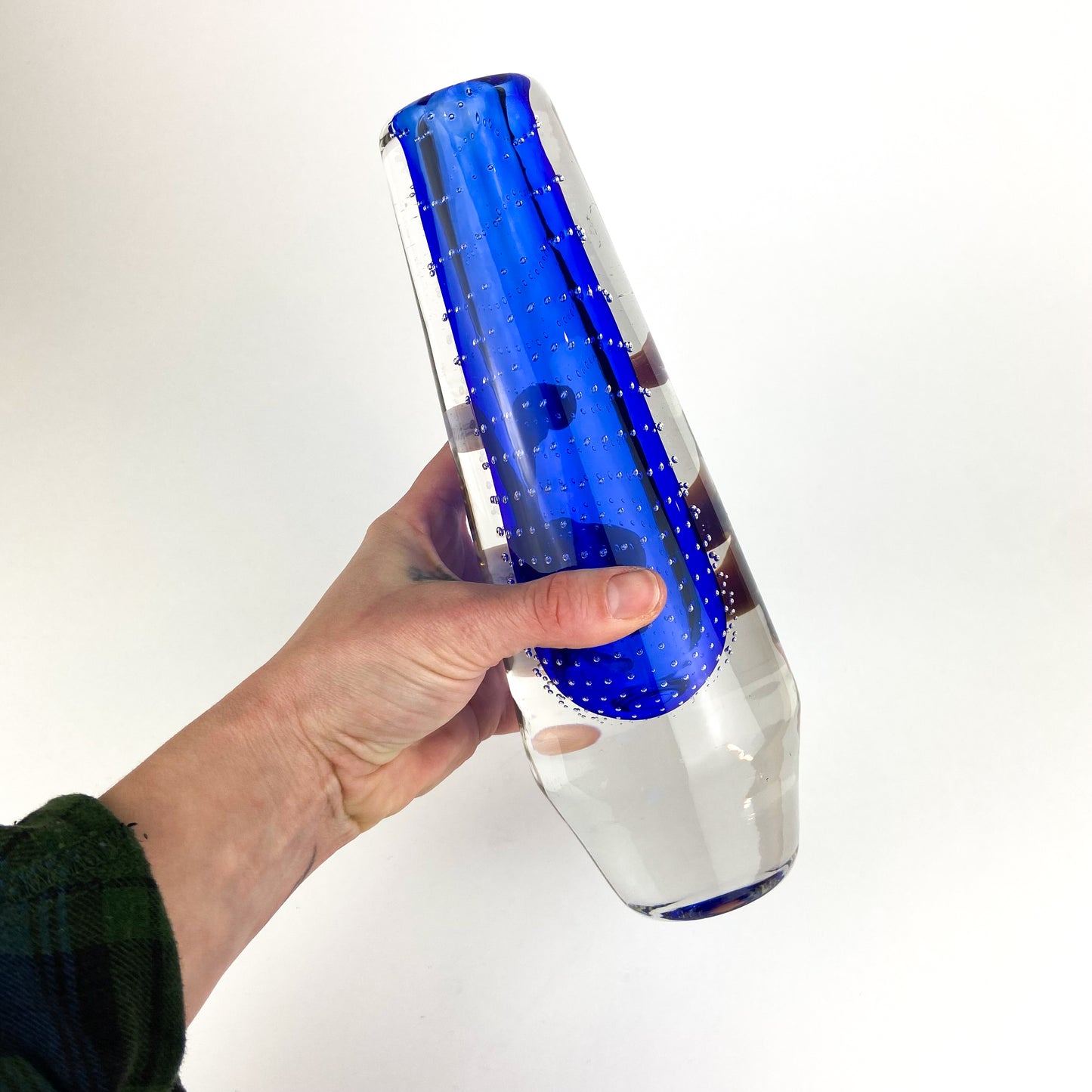 German Glashütte Theresienthal Sommerso Glass Vase #O1373