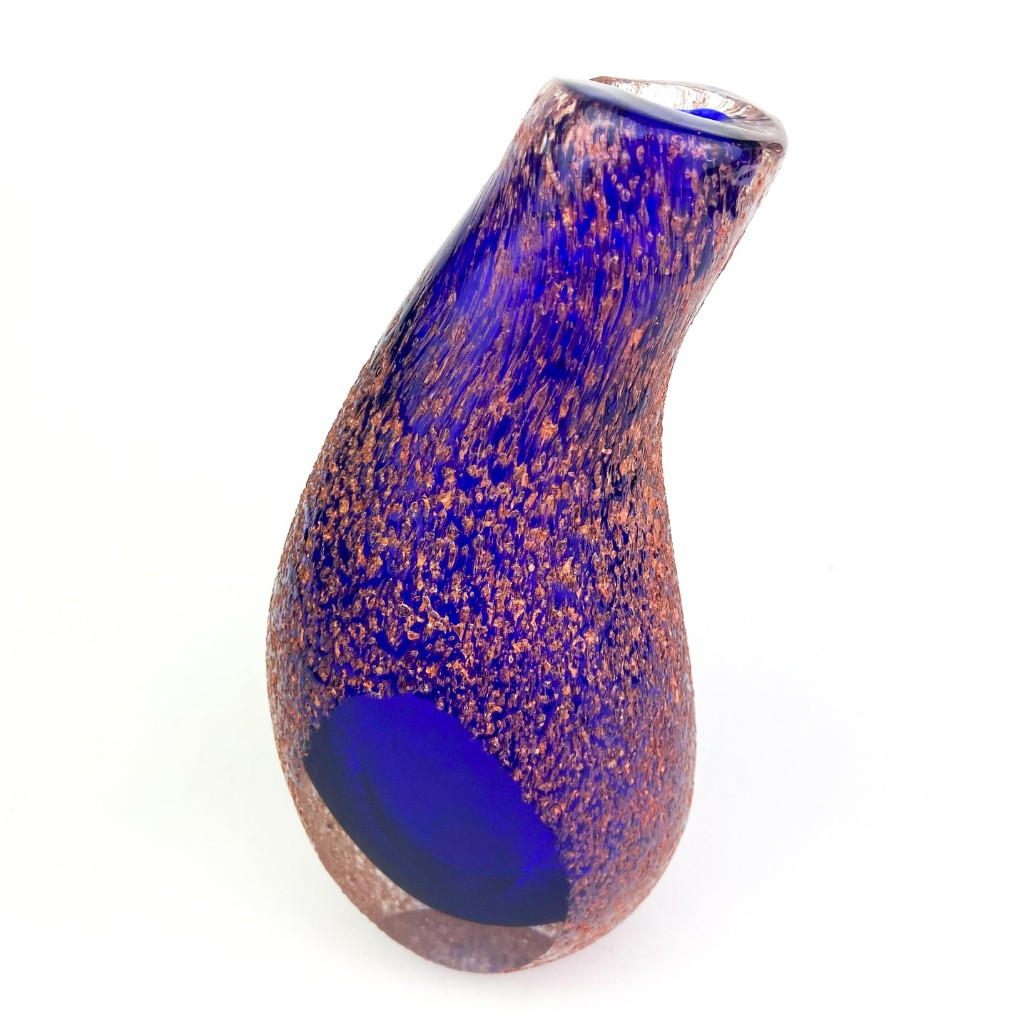 Murano Mandruzatto Flaked Sommerso Glass Bottle #O767
