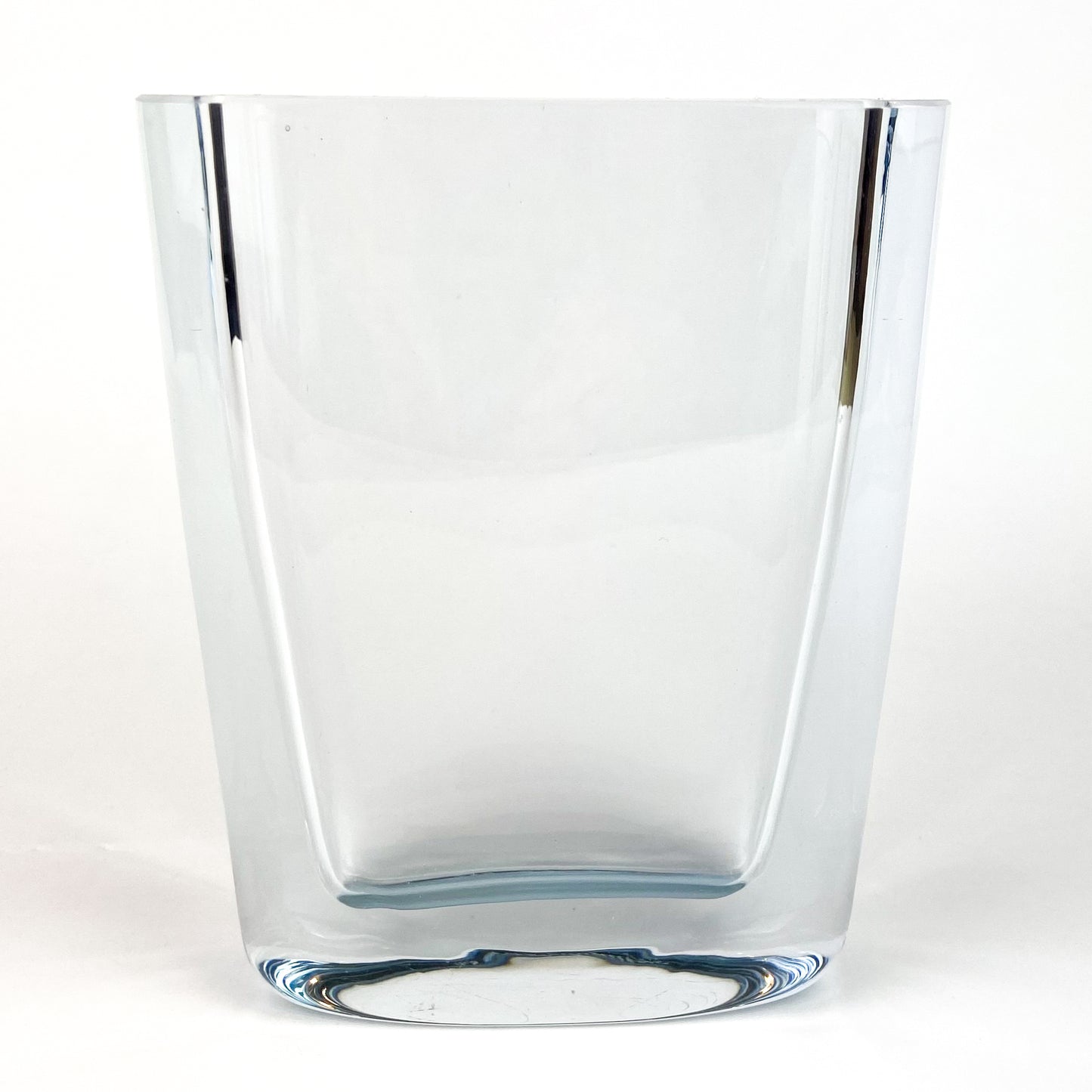 Swedish Powder Blue Heavy Crystal Vase #O1037