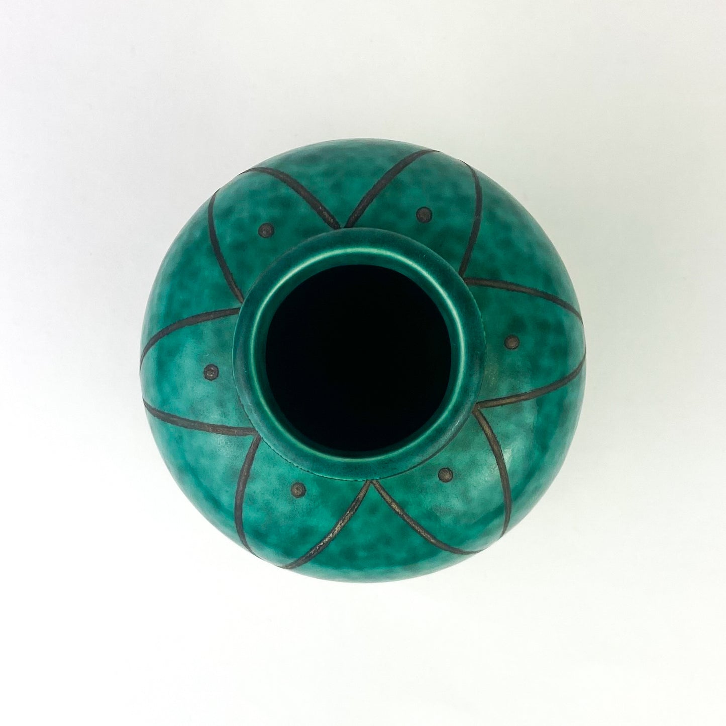 Mottled Green Gustavsberg Argenta Stoneware Vase #O1052