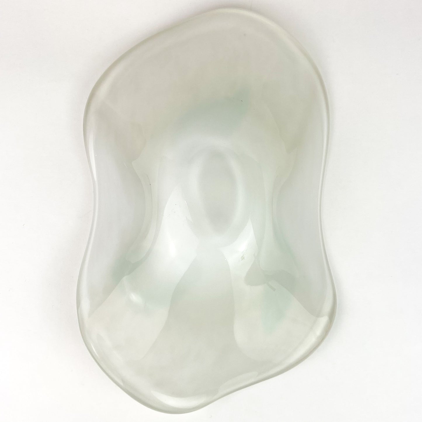 Murano Emerald + Cream + White Cased Glass Catchall/Ashtray #O1959