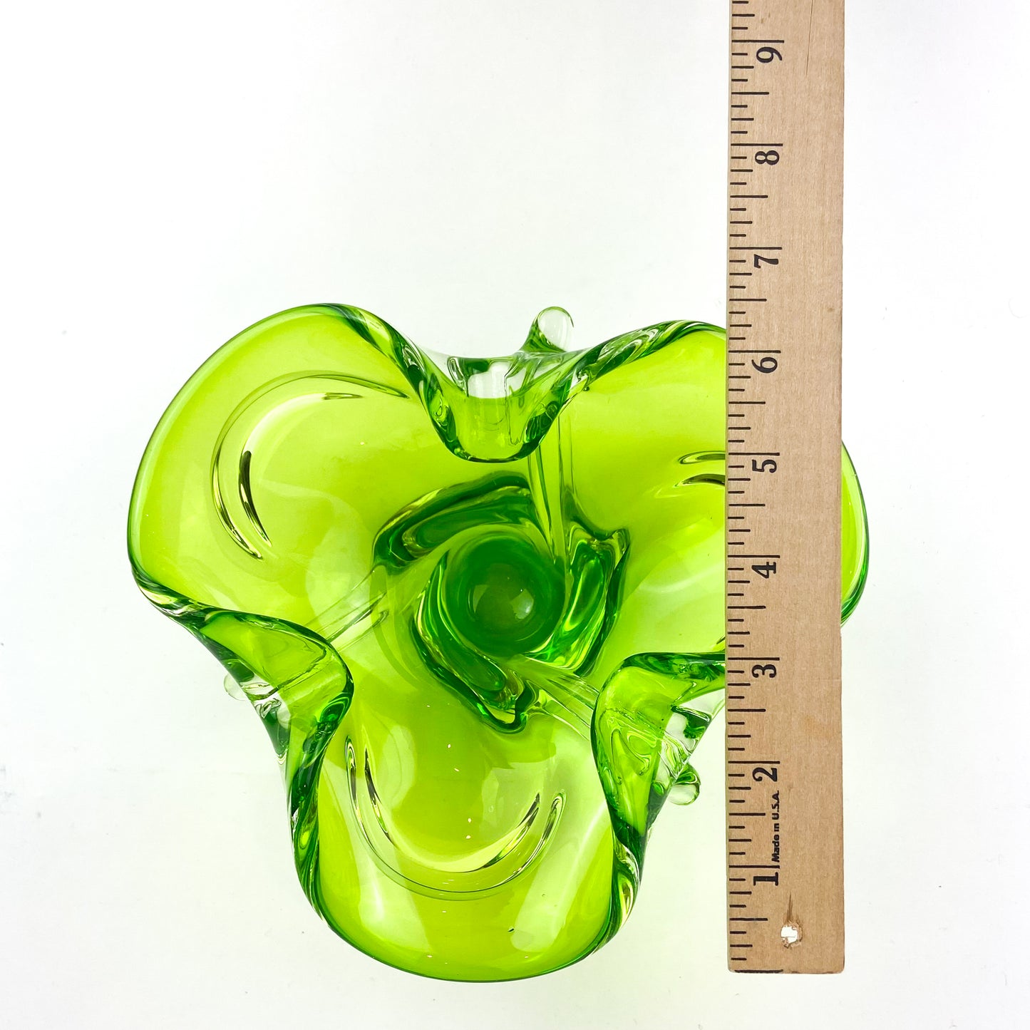 Murano Lime Clover Glass Catchall/Ashtray #O1152