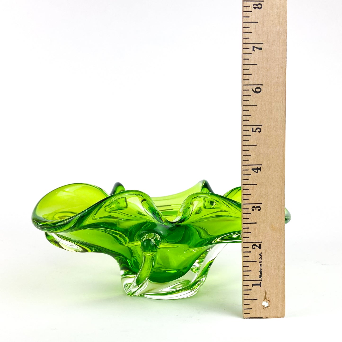 Murano Lime Clover Glass Catchall/Ashtray #O1152