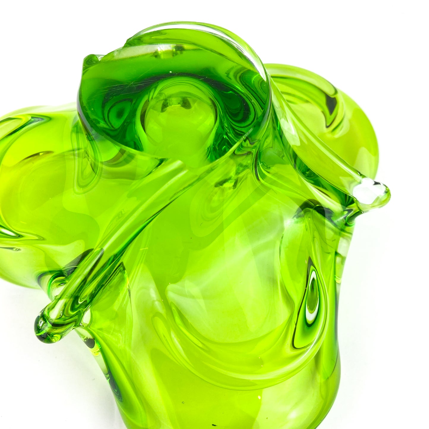 Murano Lime Clover Glass Catchall/Ashtray #O1152