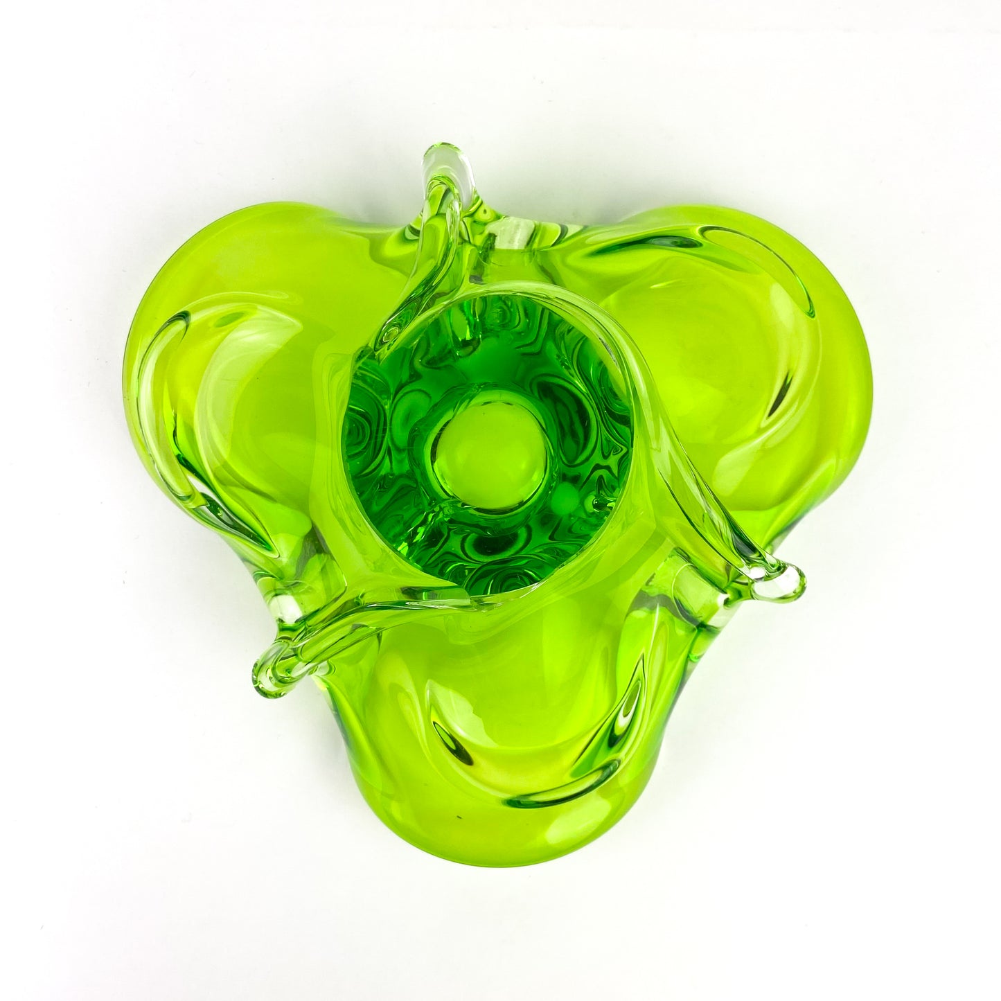 Murano Lime Clover Glass Catchall/Ashtray #O1152