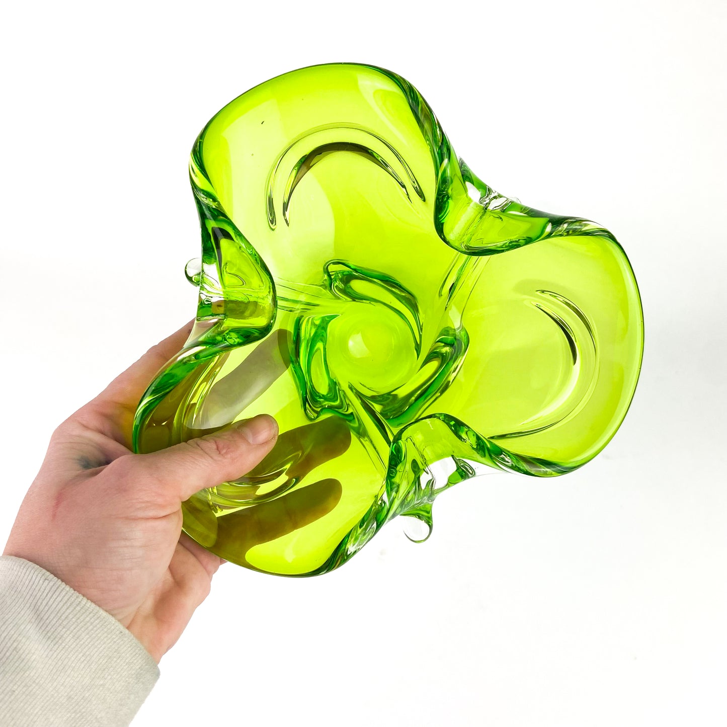 Murano Lime Clover Glass Catchall/Ashtray #O1152