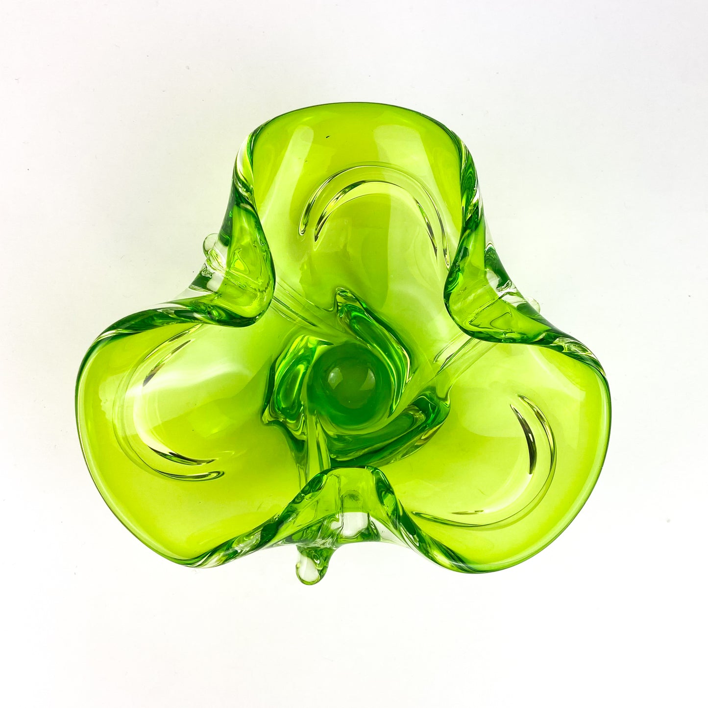 Murano Lime Clover Glass Catchall/Ashtray #O1152