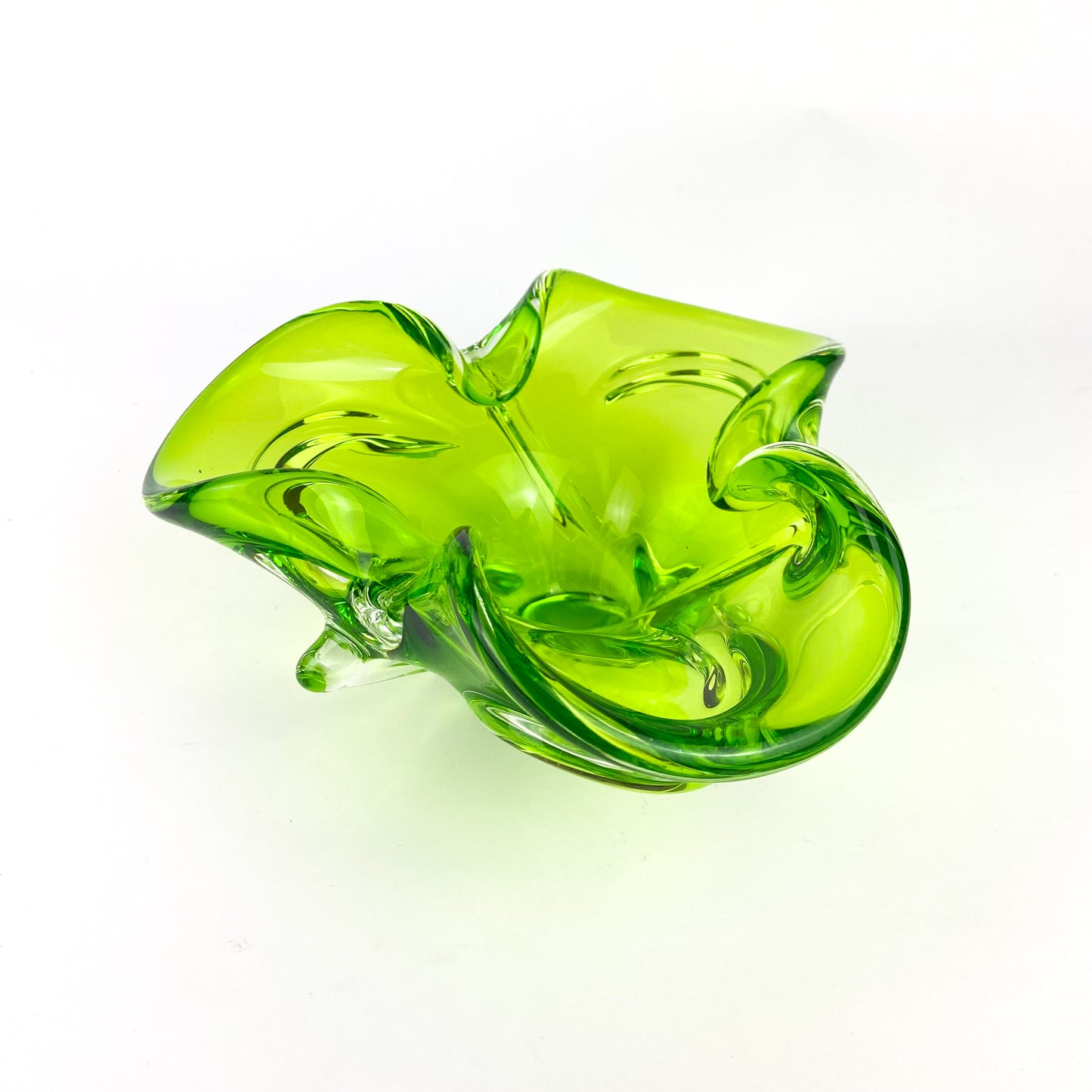 Murano Lime Clover Glass Catchall/Ashtray #O1152