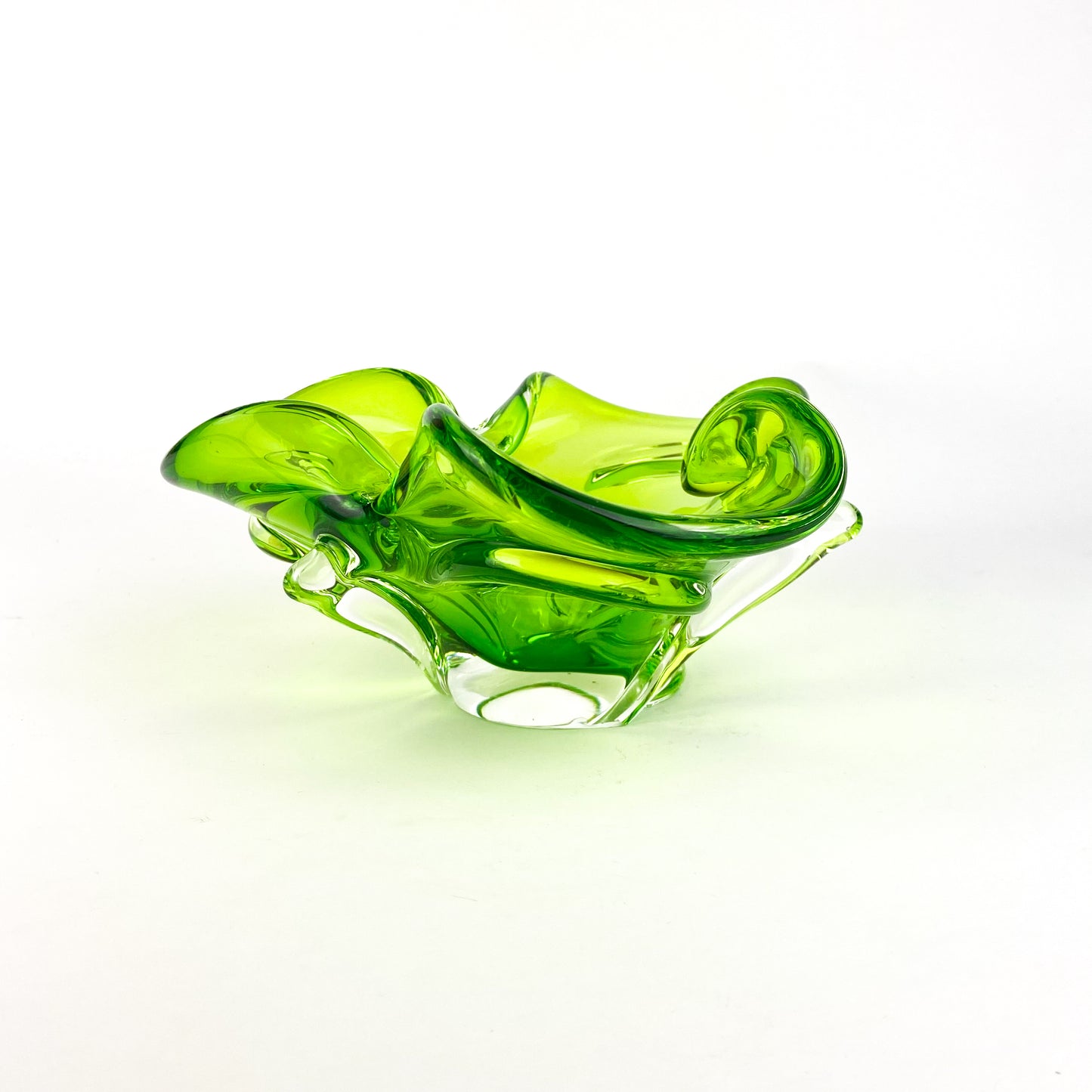 Murano Lime Clover Glass Catchall/Ashtray #O1152