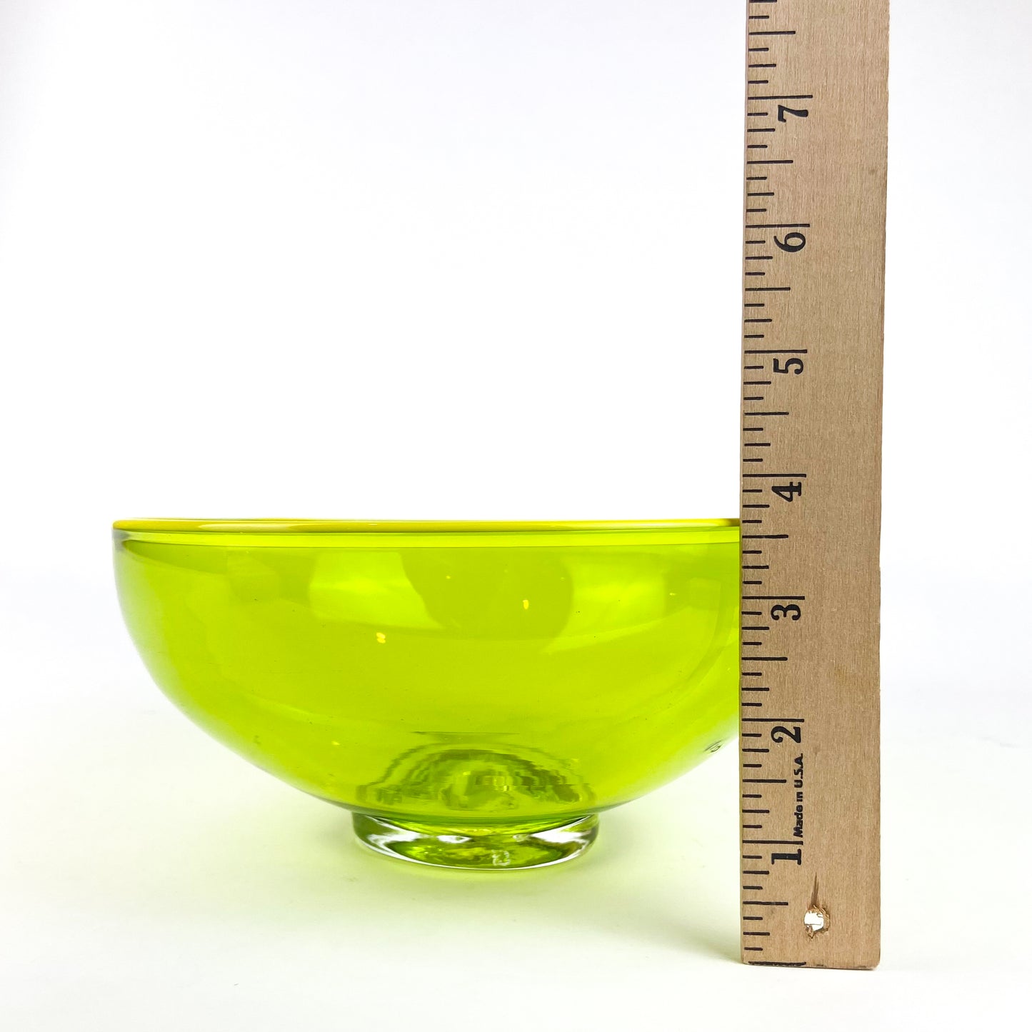 Handblown Lime Studio Art Glass Bowl #O1153